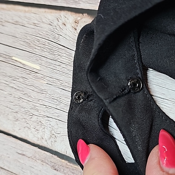 JONES NEW YORK SLEEVELESS BLACK LINED LAYERED BEADED COCKTAIL DRESS - Picture 12 of 13